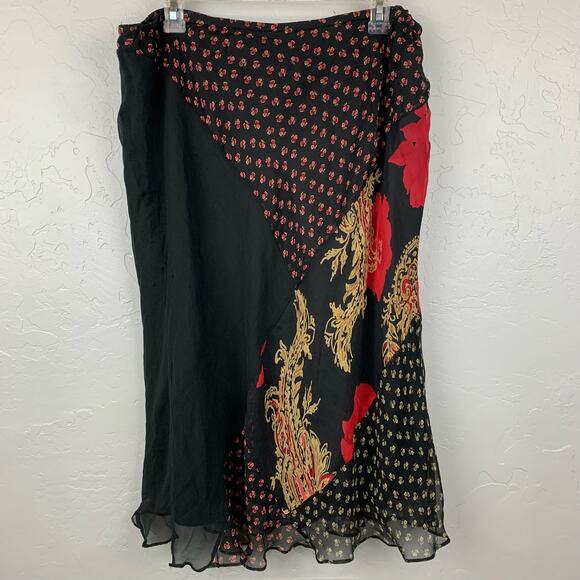 Y2K Jessi L Wimsy Goth Skirt Women's Large Black Silk Fairy Goth Dark Romantic - Picture 2 of 7